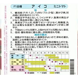 野菜種子 ミニトマト「アイコ」 1,000粒（サカタのタネ）【送料込み】 プラム形 家庭菜園 茎葉病気抵抗性 高糖度_1