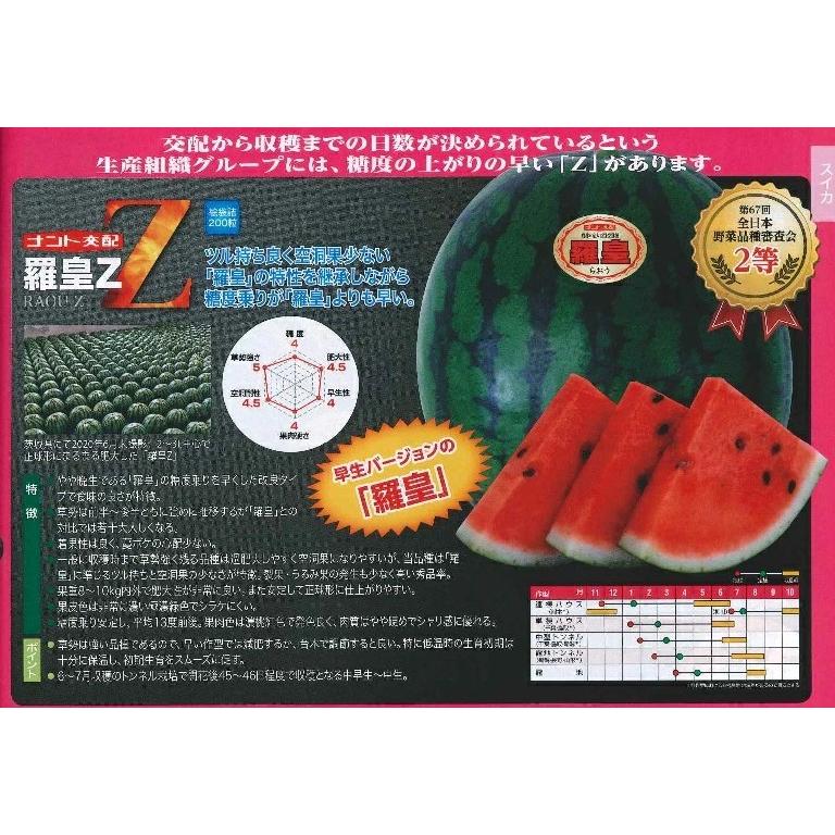 野菜種子 大玉スイカ「羅皇Z」 7粒（ナント種苗）【送料込み】 らおう