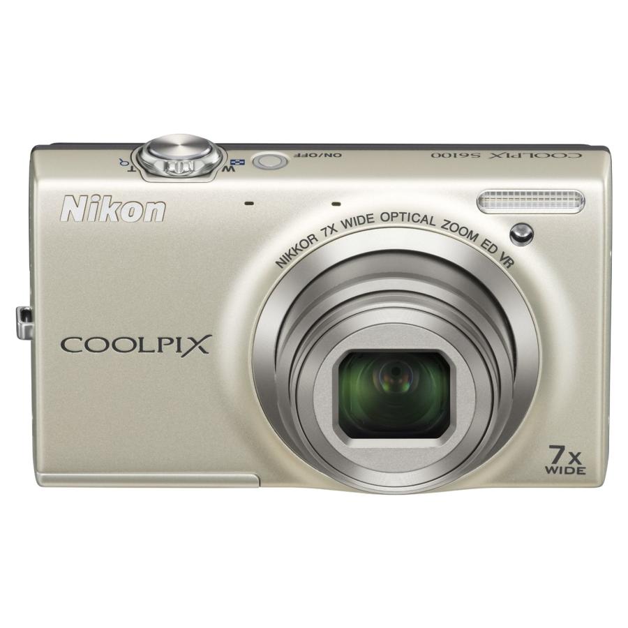 美品 完動品 Nikon COOLPIX S6100 シルバー #26093 NikonデジタルカメラCOOLPIX S6100 シャンパンシルバー S6100SL : 中古