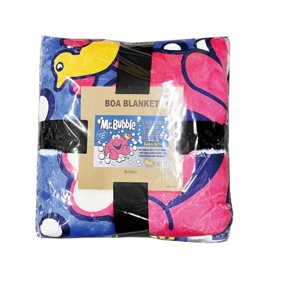 極暖ふわふわ もこもこ Advertising BOA BLANKET 膝掛け ブランケットBUBBLE Mr.BUBBLEブランケット