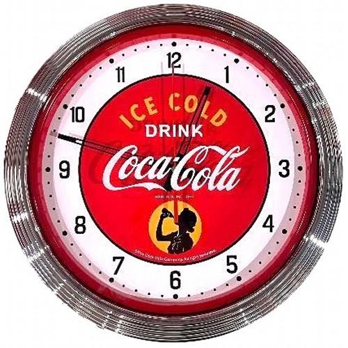 コカコーラ ネオネオン　時計Coca-Cola Neo Neon Clock Coca Cola（コカコーラ） COKE Neo Neon Clock (RED) 壁掛け時計 LED