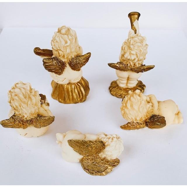 エンジェル リトルエンジェル5体セット置物 金色羽エンジェル