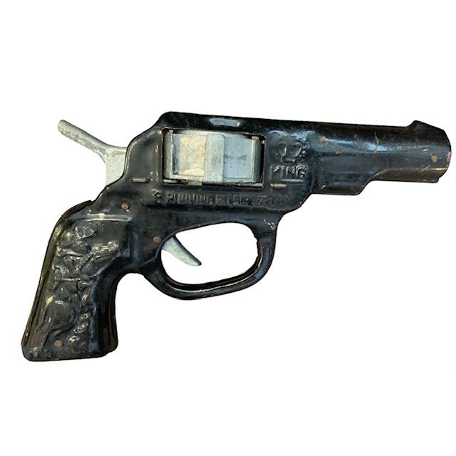 紙火薬鉄砲　ブリキのおもちゃ 百連発ピストル」 | 日本玩具博物館