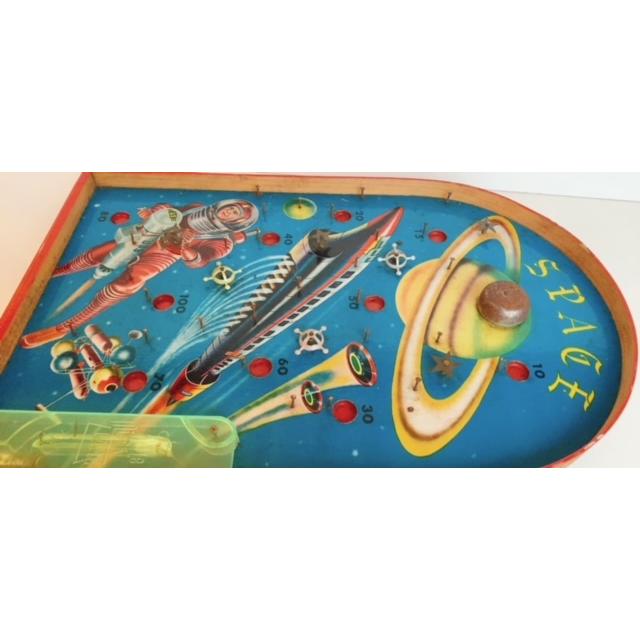 SPACE GAME ピンボール 昭和レトロ 木製 ピンボール台 : Toys SPACE GAME ピンボール 昭和レトロ 木製 ピンボール台 : Toys