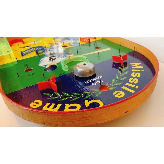 Missile GAME PINGBALLピンボール 昭和レトロ 木製 ピンボール台 Missile GAME PINGBALLピンボール 昭和レトロ 木製 ピンボール台