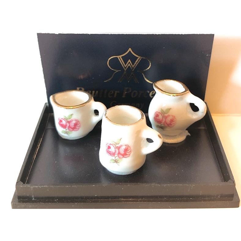 ドイツ製 ロイターポーセリン ミニチュア ポット ティーカップ