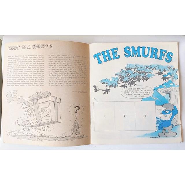 THE　SMURFS　スマーフBOOK/絵本　コミック雑誌 イラストカード付　ビンテージ｜suzuyatoy｜02