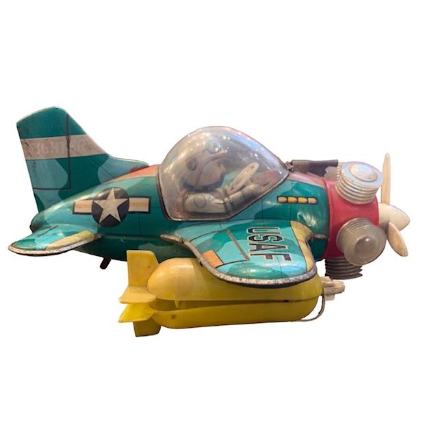 飛行機ブリキ USAF ファイターパイロット 日本製 1950年代 昭和 飛行機ブリキ USAF ファイターパイロット 日本製 1950年代 昭和