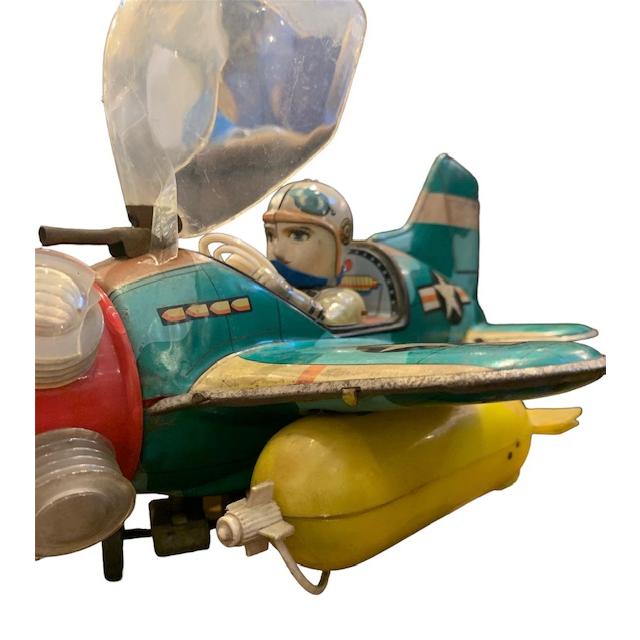 飛行機ブリキ USAF ファイターパイロット 日本製 1950年代 昭和 飛行機ブリキ USAF ファイターパイロット 日本製 1950年代 昭和