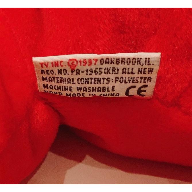 赤牛 ぬいぐるみ Lサイズ Ty社 ビニーズバディ 赤牛RED(Beanie Buddies