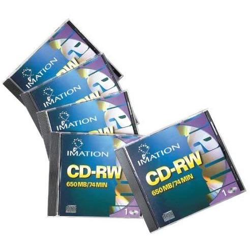 Imation CD RW withジュエルCases、650 MB   74分、1 x X、5パックメーカー生産終了　並行輸入品
