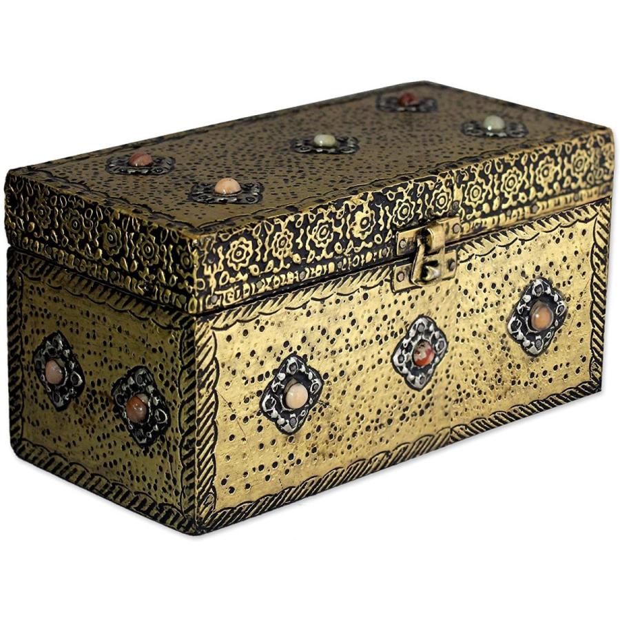 ふるさと納税 NOVICA Repousse 真鍮ジュエリーボックス、メタリック「Mughal Treasure Chest」 並行輸入品  宝石ルース、裸石 - adavoyages.com