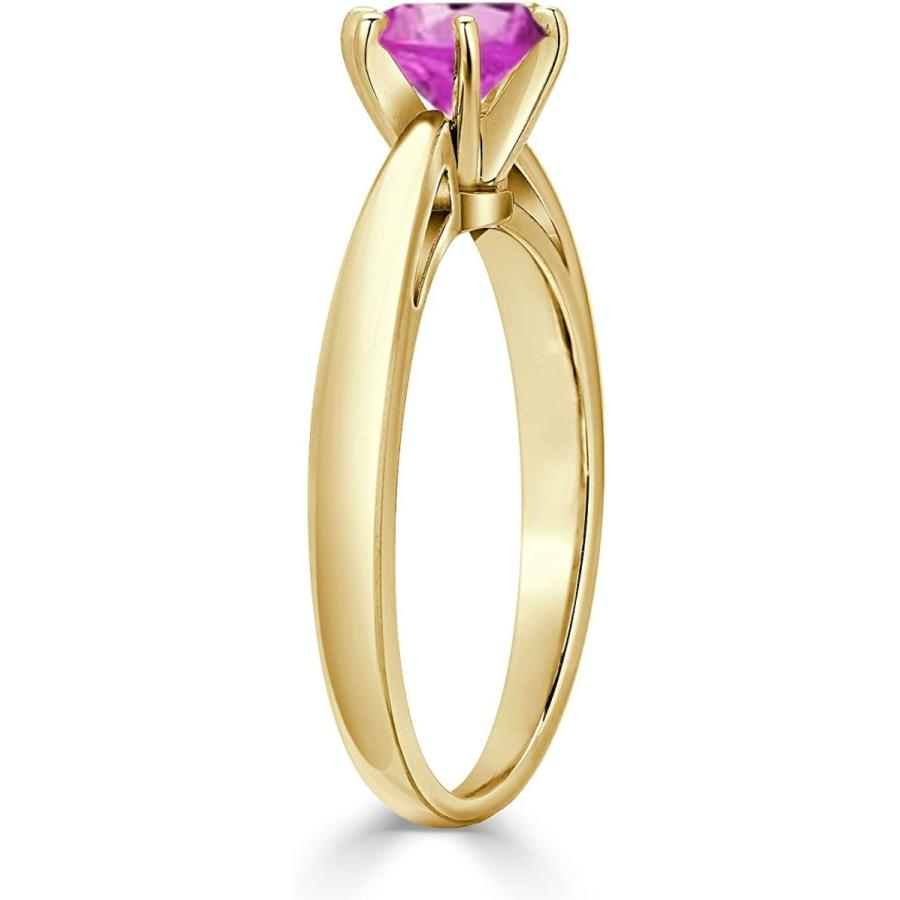 交換無料 ダイヤモンドウィッシュ14kイエローゴールドラウンドカットピンクサファイア宝石ソリティア婚約指輪6プロング 1 4 1カラット 4 9 並行輸入品 宝石ルース 裸石 Www Gatorheatandair Com