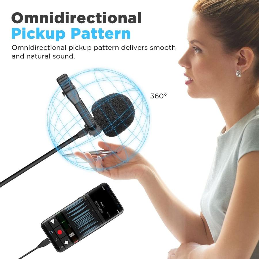 BOYA USB-Cタイプ 全方向 ラベンダーマイク Androidマイク 簡単クリップオンシステム YouTube/インタビュー/ビデオ会議/ポッドキャスト/ラップの録音に最適 USB BOYA