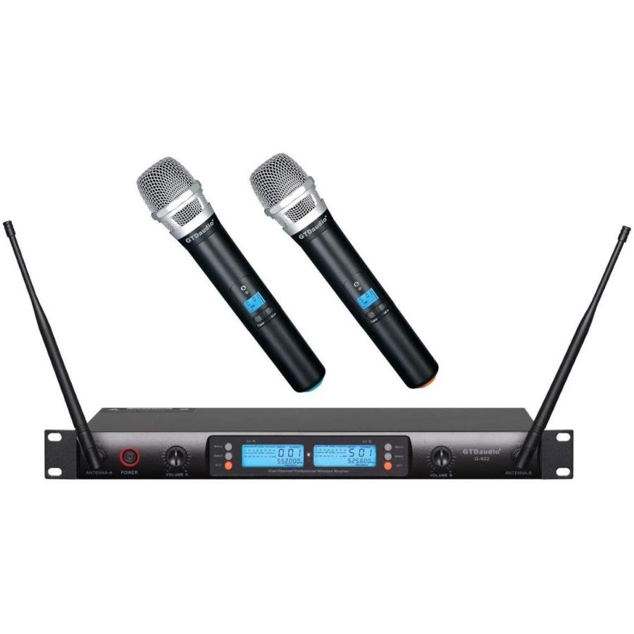 GTD Audio 2x100 Selectable Channel UHF Wireless Hand-held Microphone Karaoke Mic System (Hand held mics) 622H　並行輸入品