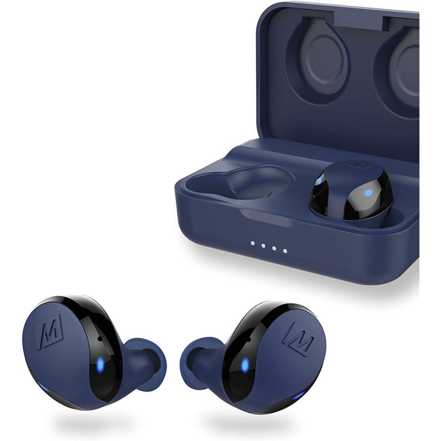 MEE audio X10 トゥルーワイヤレスインイヤーヘッドホン 人間工学設計 IPX5耐汗性 バッテリー寿命4.5時間 (コンパクト充電ケース含む23時間) (ブルー)