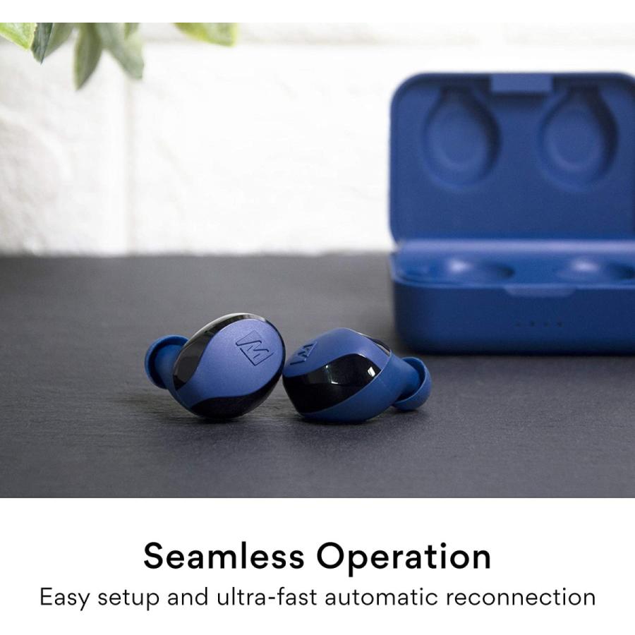 「送料無料・年末感謝」 MEE audio X10 トゥルーワイヤレスインイヤーヘッドホン 人間工学設計 IPX5耐汗性 バッテリー寿命4.5時間 (コンパクト充電ケース含む23時間) (ブルー) 【RIZ2253270510】(13885円)