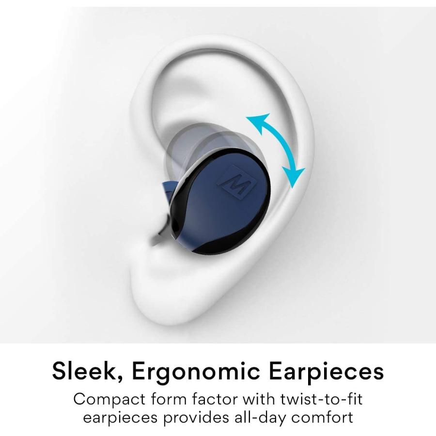 「送料無料・年末感謝」 MEE audio X10 トゥルーワイヤレスインイヤーヘッドホン 人間工学設計 IPX5耐汗性 バッテリー寿命4.5時間 (コンパクト充電ケース含む23時間) (ブルー) 【RIZ2253270510】(13885円)