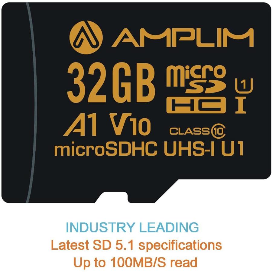 Amplim 32GB microSD SDHC メモリーカード 4枚パック アダプター付き(Class 10 U1 UHS-I V10 A1 microSD HC エクストリームプロ)32GBx4 超高速 667倍速 100MB|svajones|03
