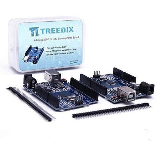 【★大感謝セール】 Development CH340 ATmega328P 2pcs Treedix Board UNO Arduino with Compatible その他周辺機器