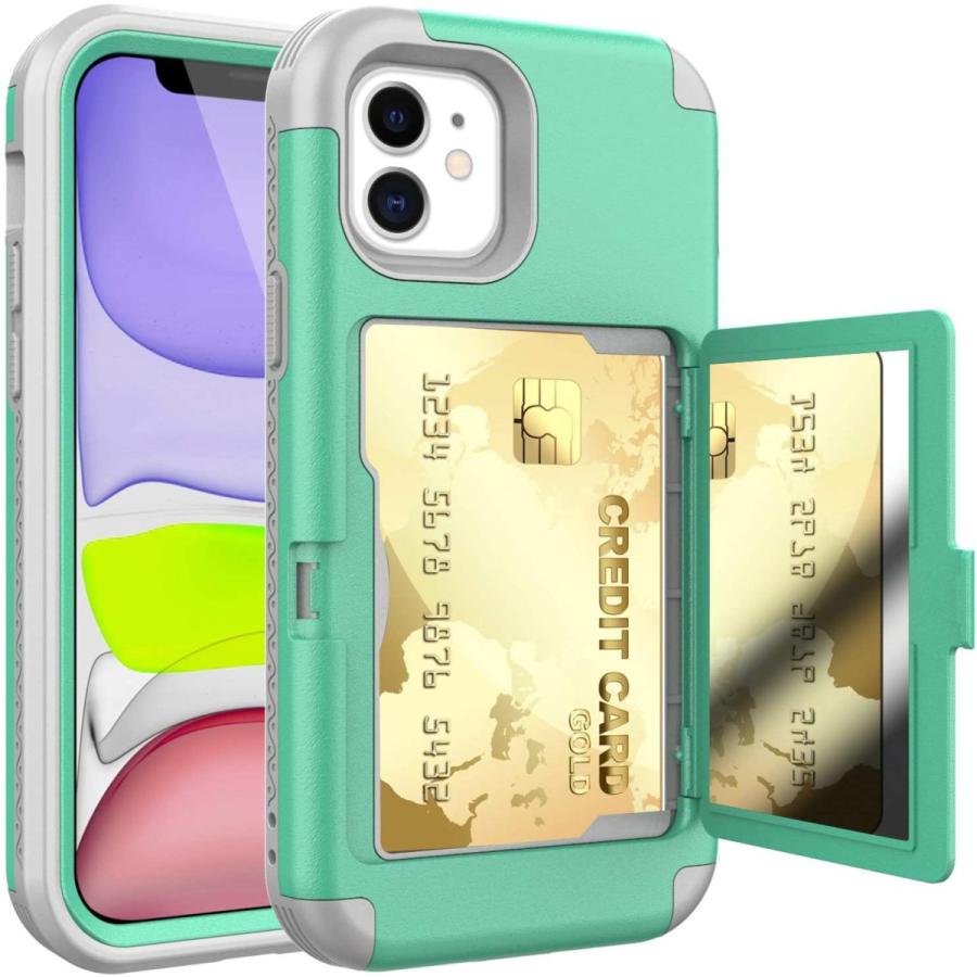 爆安プライス Ankoe Compatible With Iphone 12 Iphone 12 Pro Wallet Case Three Layer Shockproof Protection Heavy Duty Case With Card Holder And Hidden Back Mirro 人気ブランド Fundacionalferezreal Org