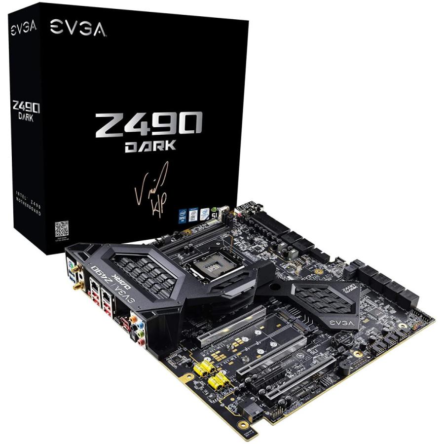 EVGA Z490 Dark K|NGP|Nエディション、131-CL-E499-KP、LGA 1200、Intel Z490、SATA 6Gb s、2.5Gbps LAN、WiFi BT、USB 3.2 Gen2、M.2、U.2、EATX、インテルマ
