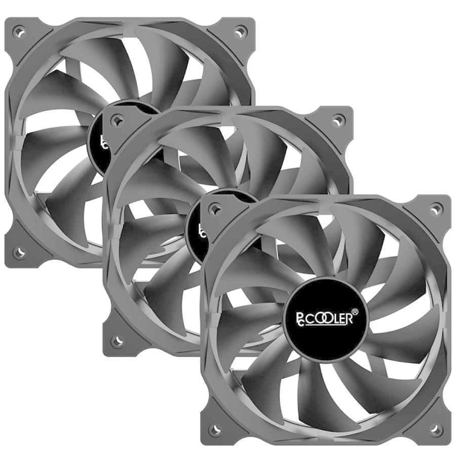 PCCOOLER 120mm Case Fan Pack Dark Night Series  DN-120 High Performance Cooling PC Fans Efficient Hydraulic Bearing Low Vibration and Quiet Com