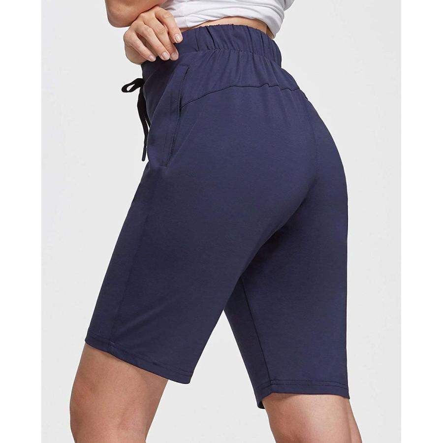 BALEAF Women's 10inch Golf Bermuda Shorts with Zipper Pockets Long