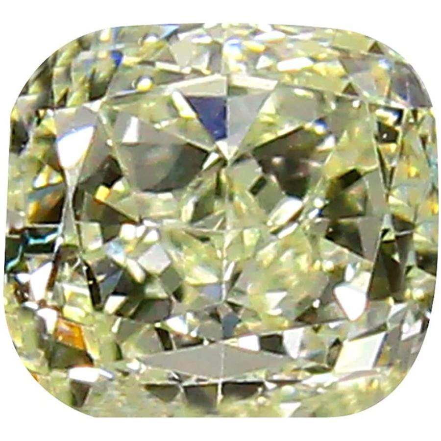 本物保証!  0.24カラット AIG認定 ルースストーン　並行輸入品 ダイヤモンド ライトイエロー ファンシー mm) 3 x (3 クラリティクッションカット VVS1 宝石ルース、裸石