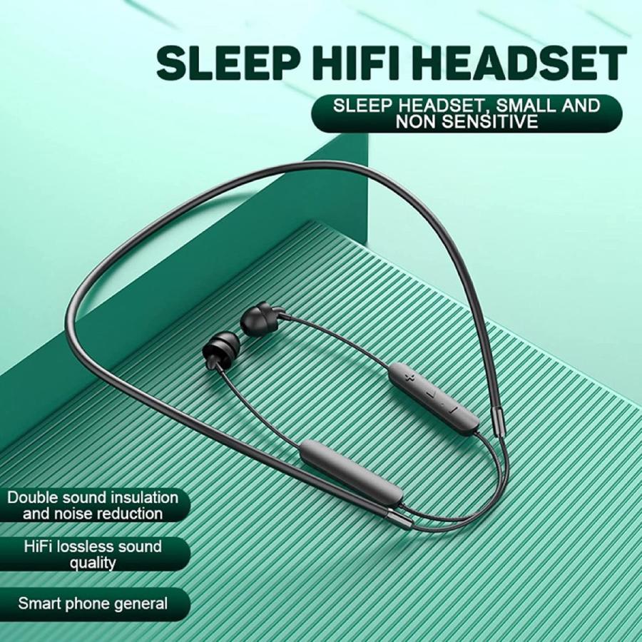 LUYANhapy9 Wireless Bluetooth 5.0 Earbuds FD1 in-Ear Music Sleep Earphone  Neckband Headset with Mic Premium Deep Bass Headphones for Sport Black One  割引