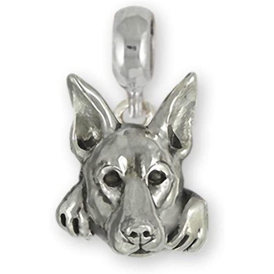 Doberman Pinscher Jewelry Sterling Silver Handmade Doberman Charm Slide This Will Fit A Pandora Bracelet BUT8N-PNS 並行輸入品 maknabrand.com