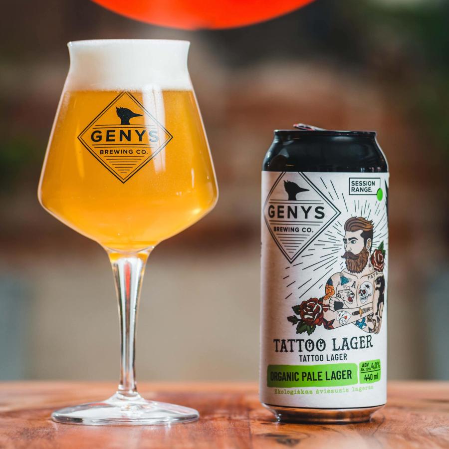 Genys Brewing タトゥーラガー 4.0% 440ml缶 北欧クラフトビール・EUオーガニック認証・オーガニックペールラガー・ヴィーガン・リトアニア産 | ブランド登録なし