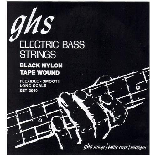 GHS 3060 Medium Tapewound Black Nylon Electric Bass 4 String Set (50-105)