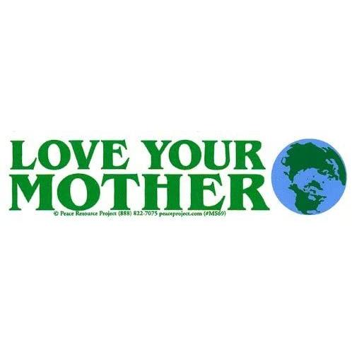「Love Your Mother」環境保護喚起用 バンパー用小さなステッカー (5.75インチx1.5インチ) 平和資源プロジェク ステッカー、デカール