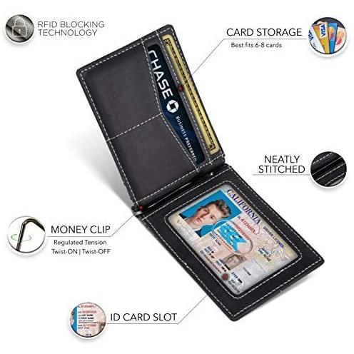 タイムセール Serman Brands マネーク メンズ フロントポケット財布 ミニマリスト 本革 二つ折り スリム Rfidブロック財布 長財布 Demolition Training