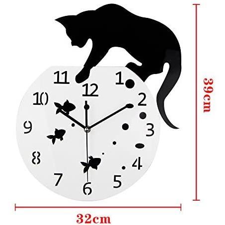 名作 Timelike 猫時計 クリエイティブ壁掛け時計 ホームdiy装飾時計 猫時計リビングルームミ フィッシュボウル 工具セット Www 11thspace Com