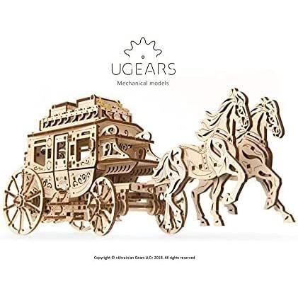 【翌日発送可能】 Ugears ユーギアーズ パズル 3D立体 ;70045　木のおもちゃ 駅馬車 Stagecoach パズルゲーム