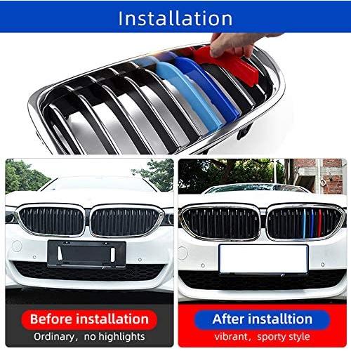 M-Colored Stripe Grille Insert Trims for BMW Accessories, ABS Car  Accessories for BMW Grill Stripes X3 18-20 G01 or x4 G02 7-Beam
