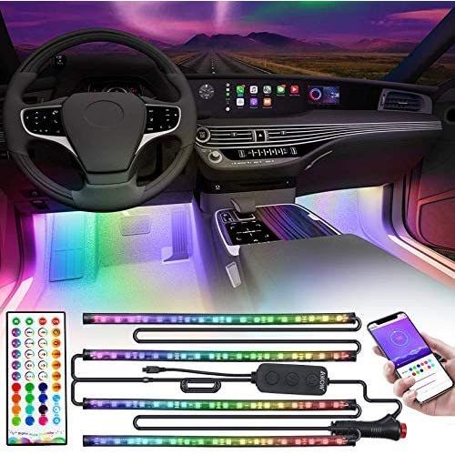 Dreamcolor Car Interior Lights with APP and IR Remote, Upgraded 2-in-1 Design 4PCS 72 LEDs Interior Car Lights, DIY Color LED Lighting Kits 補助照明、イルミネーション