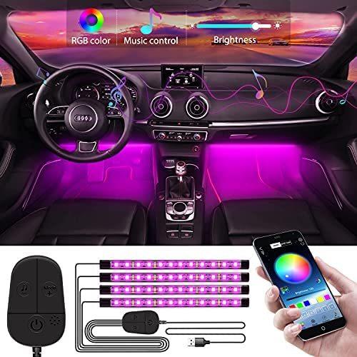 WILLED Interior Car Lights, Upgraded with Controller and APP, Waterproof Multi DIY Color Music Under Dash Car Lighting Kits, Sync with Music 補助照明、イルミネーション