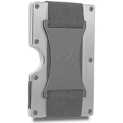 【GINGER掲載商品】 Blocking RFID Men for Wallet Minimalist Aluminum M Strap Cash Holder Card Pocket Front Minimalist Wallet Metal Case Card Fiber Carbon Wallet 長財布