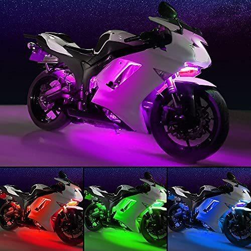 icicar 12pcs Motorcycle LED Light Kit(3rd Gen) App Control Music Mode RGB 16 Million Colors Brake Light Function Waterproof with Dual Remote｜svizra-shop｜06