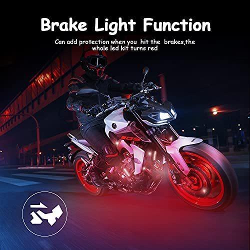 SUPAREE Motorcycle Led Light Kit,12Pcs Motorcycle Lights Underglow Waterproof Motorcycle LED Strip Light with APP IR RF Remote Controllers,M｜svizra-shop｜06