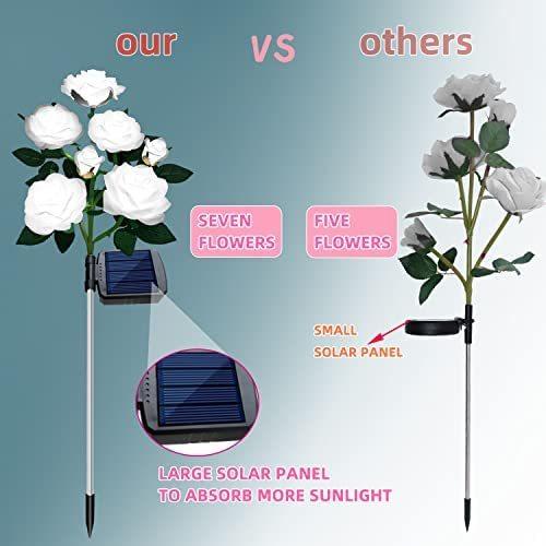 屋外 ソーラー ガーデン ローズ ステークライト 7 ローズ フラワー パス ソーラー ライト ガーデン装飾 海外ブランド