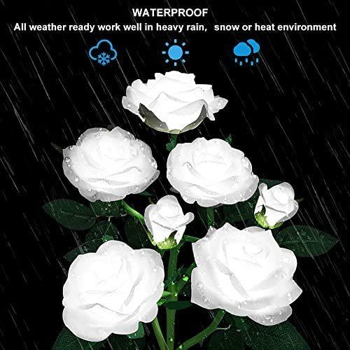 屋外 ソーラー ガーデン ローズ ステークライト 7 ローズ フラワー パス ソーラー ライト ガーデン装飾 海外ブランド