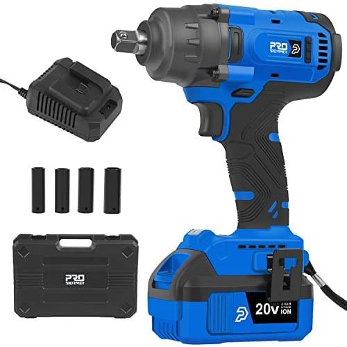 Prostormer Cordless Impact Wrench 1/2 Inch, 370FtLbs High Torque