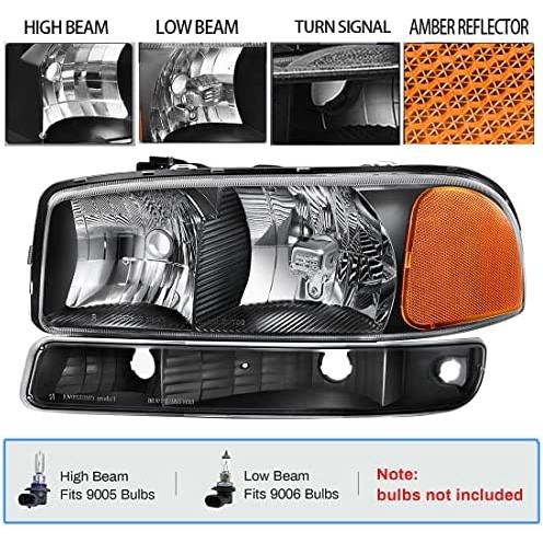 Julypanda Headlights fit 1999-2006 GMC Sierra Headlight 1500 2500 3500/