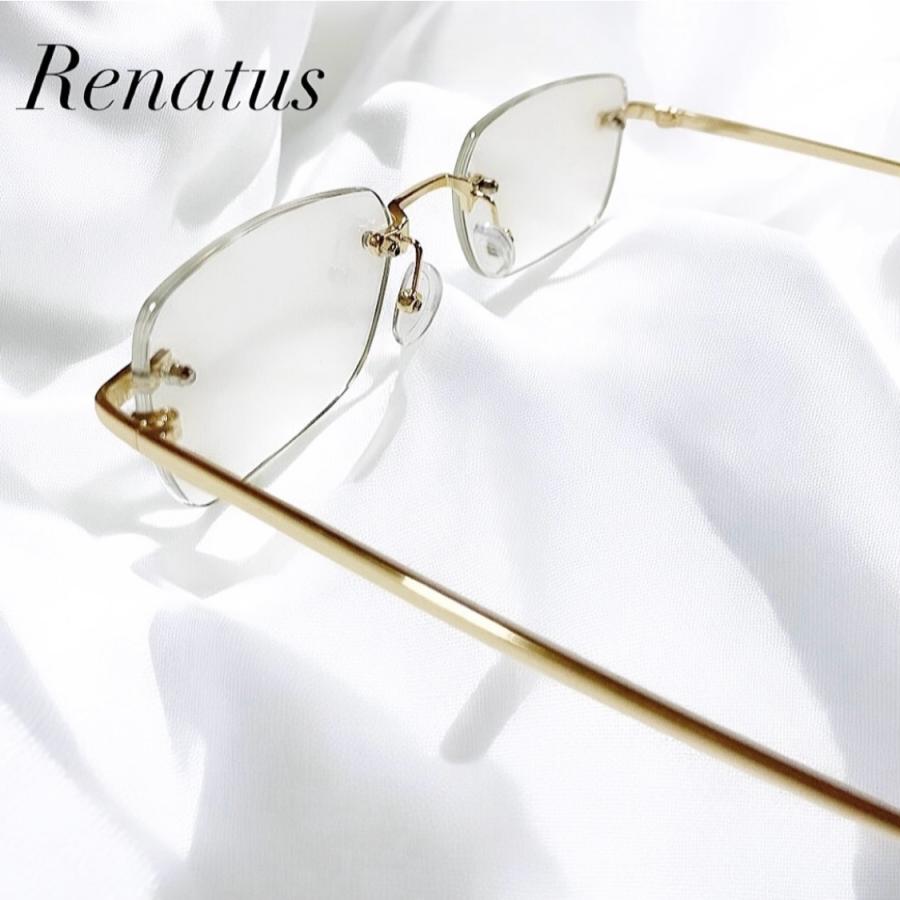 Renatus リム リムレス サングラス メガネ メンズ レディース ゴールド
