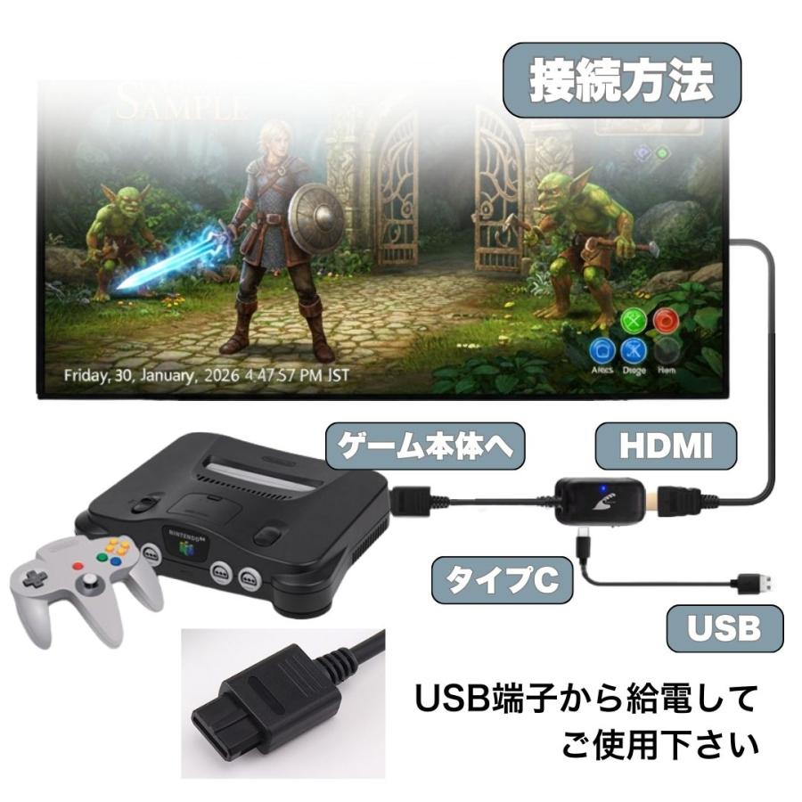 スーパーファミコン ニンテンドー64 ゲームキューブ HDMI AVケーブル