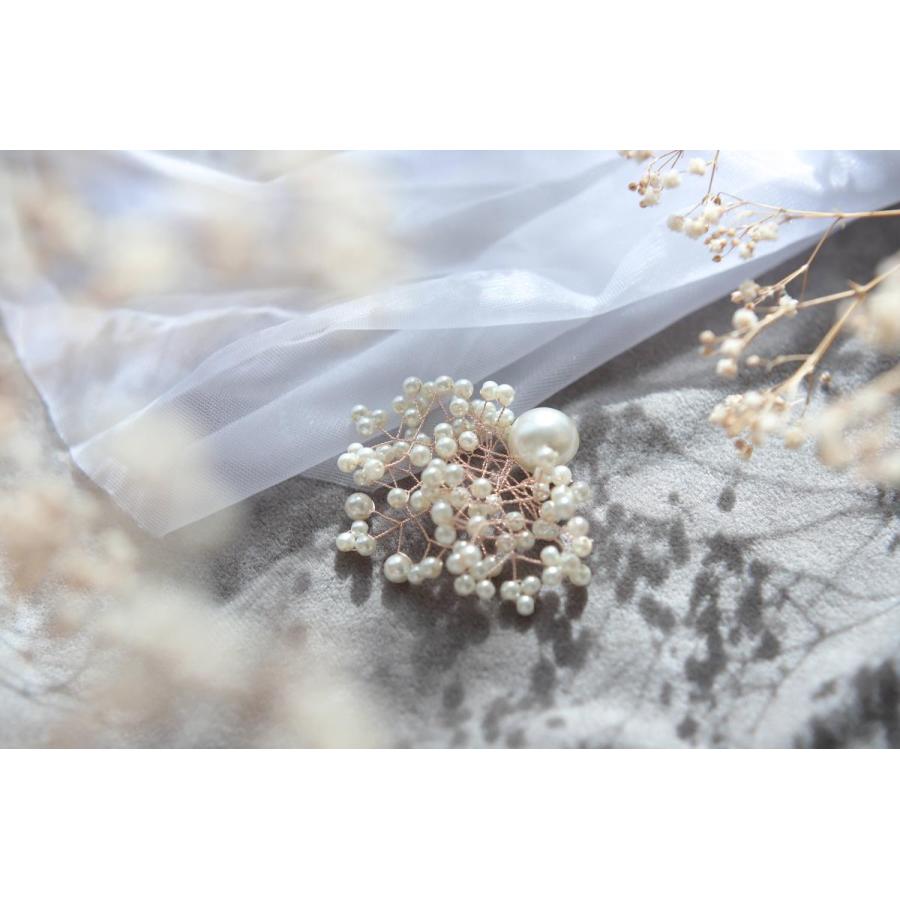 ふんわりかすみ草ブローチb101　パールコサージュ　入学式　卒業式　シンプルで上品に　送料無料 GRACE YOKO　ハンドメイドによる「たったひとつの輝き」 |  | 02